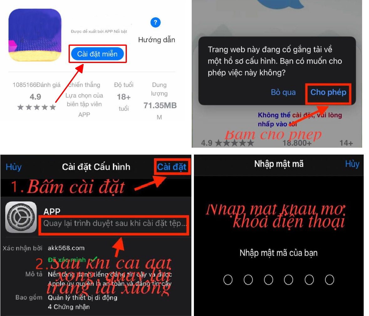 Các bước tải app 123B trên thiết bị IOS