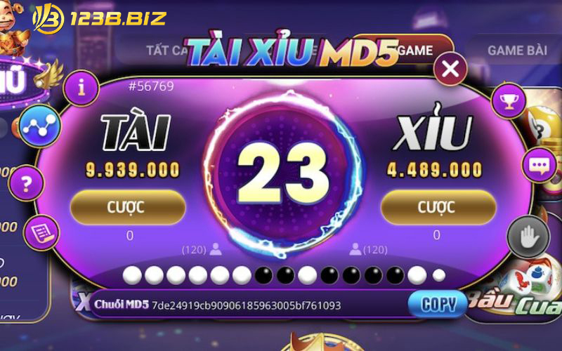 Tài xỉu MD5 123b có thể chống gian lận rất cao, tăng tính công bằng của kết quả
